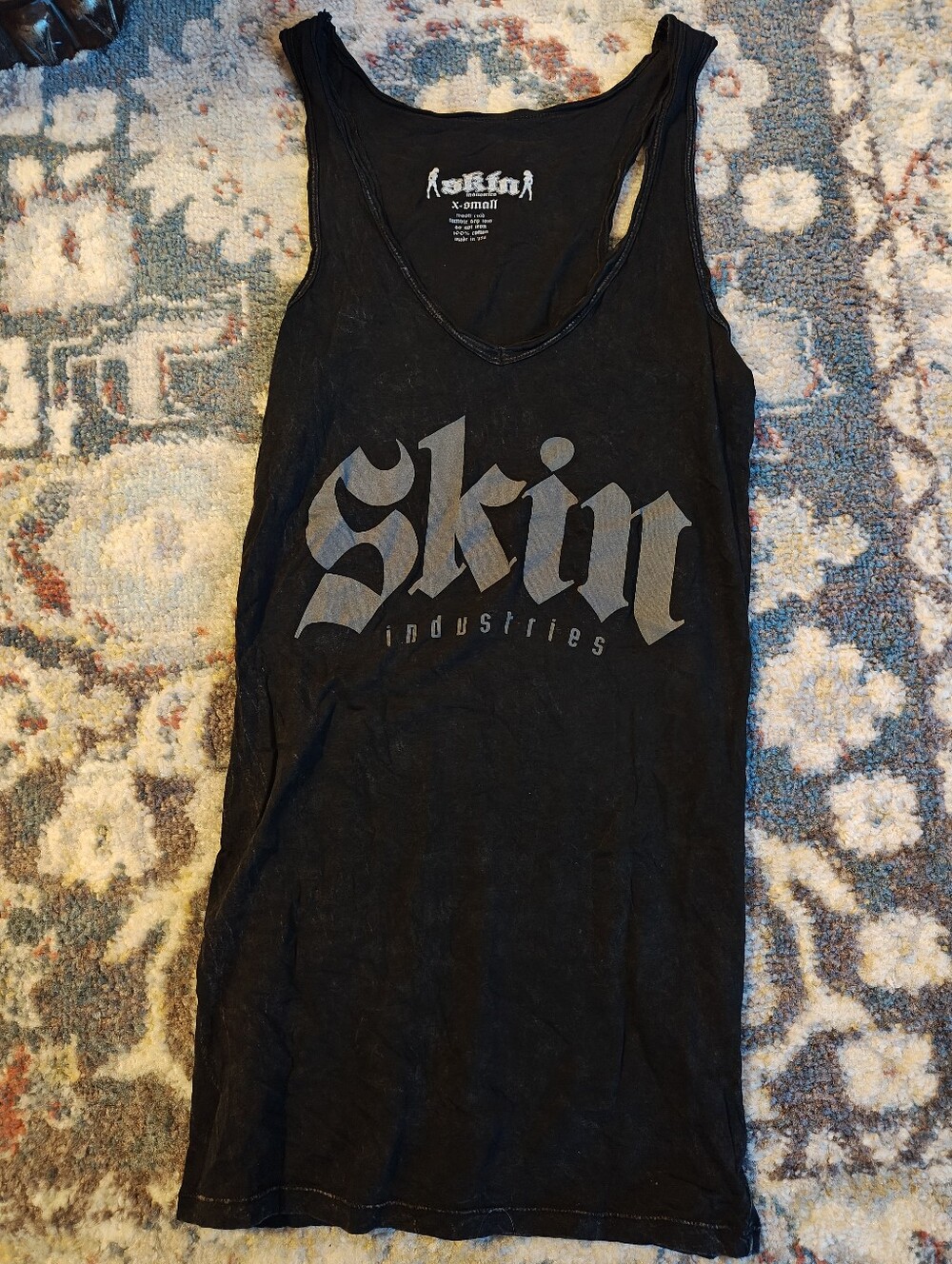 NWOT Vtg Skin Industries Y2k Women’s Racer Back Tank Top Sz XS Grunge Goth